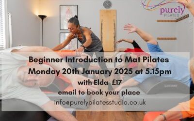 New Beginner Introduction to Mat Pilates class Monday 20th January at 5.15pm