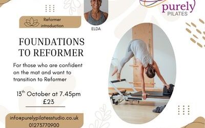 Reformer Introduction Class Monday 13th October at 7.45pm with Elda £23