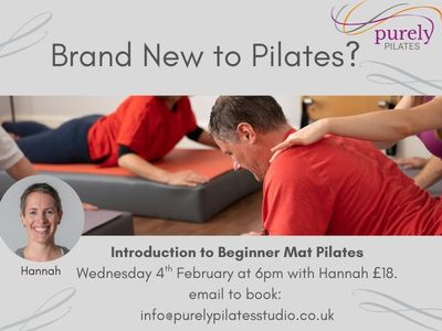 Introduction to Beginner Mat Pilates Wednesday 4th February at 6pm